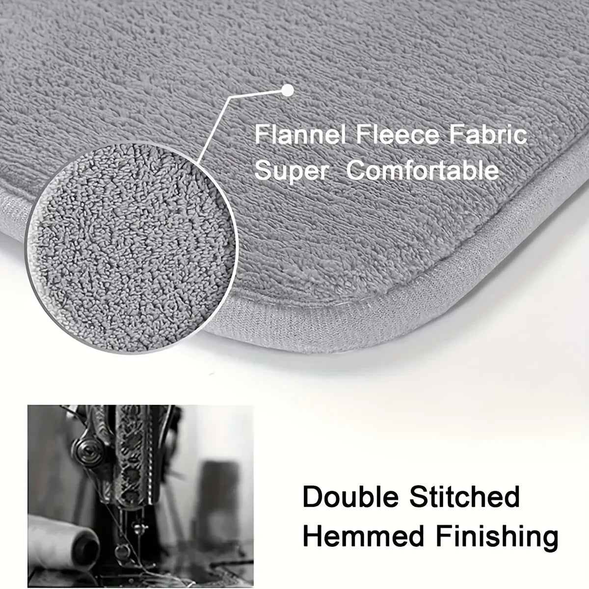 Thickened Special-shaped Absorbent Bathroom Floor Mat Flannel Toilet Mat Shower Room Non-slip and Dirt-resistant Foot Mat