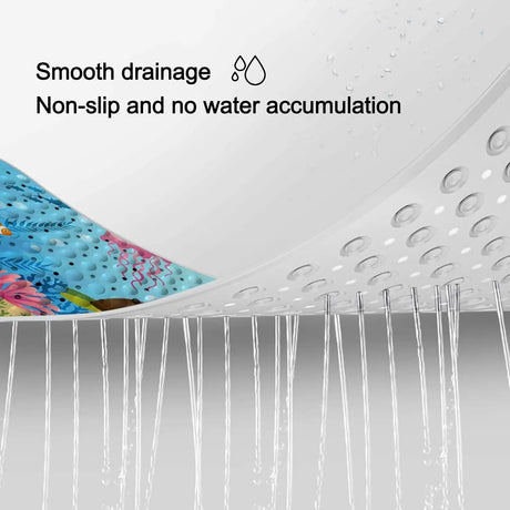 1pc Cartoon Extra Long Bathtub Mat 40x100cm Non Slip Bath Mat for Bathroom Tubs Shower Mats with Suction Cups & Drain Holes