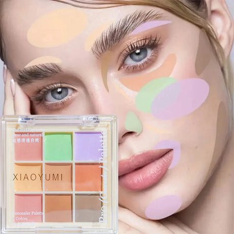 Multi-Color Concealer & Color Correcting Palette, Correcting Green/Purple Shades for Face Makeup, Blemish & Dark Circle Coverage