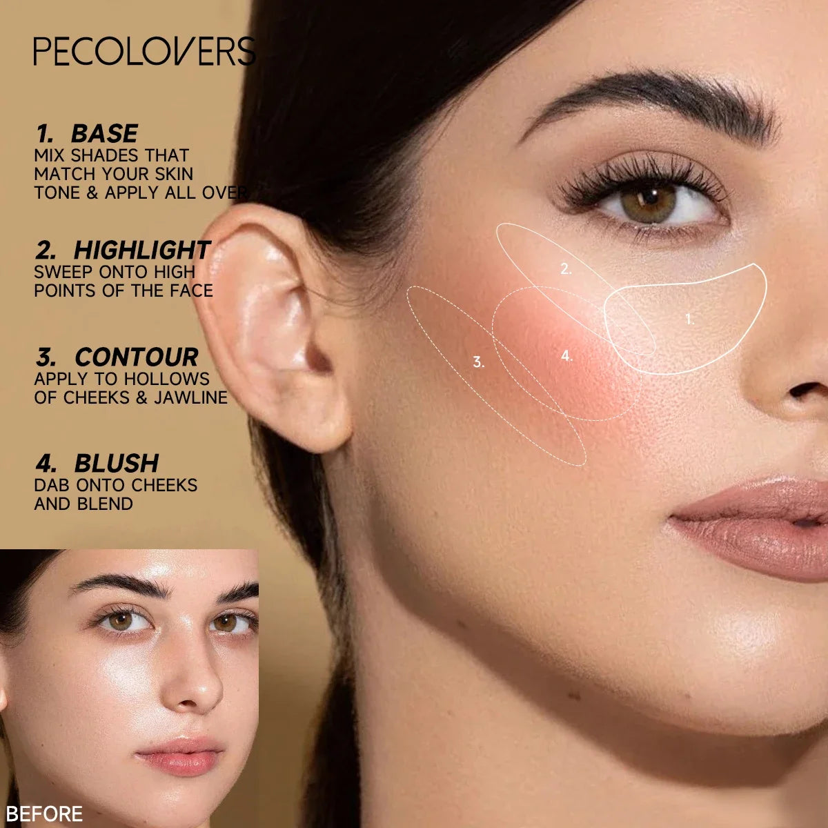 1PC Cover Dark Circles and Acne Marks, Concealer Stick, Body Shadow, Nose Shadow, Contour Stick To Create Flawless Makeup