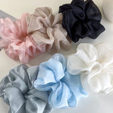 Retro French Large Hair Scrunchies Solid Color Headbands Spring/Summer Sweet Head Rope Female Tie Hair Rubber Bands for Womens