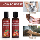 Batana Oil Shampoo & Conditioner Set Natural Batana Extract Deep Nourish Smooth Frizzy Split Ends Boost Soft Shiny Hair Gentle Hydrating Scalp Care Kit For Curly Straight Color Treated Hair Men Women Daily Use