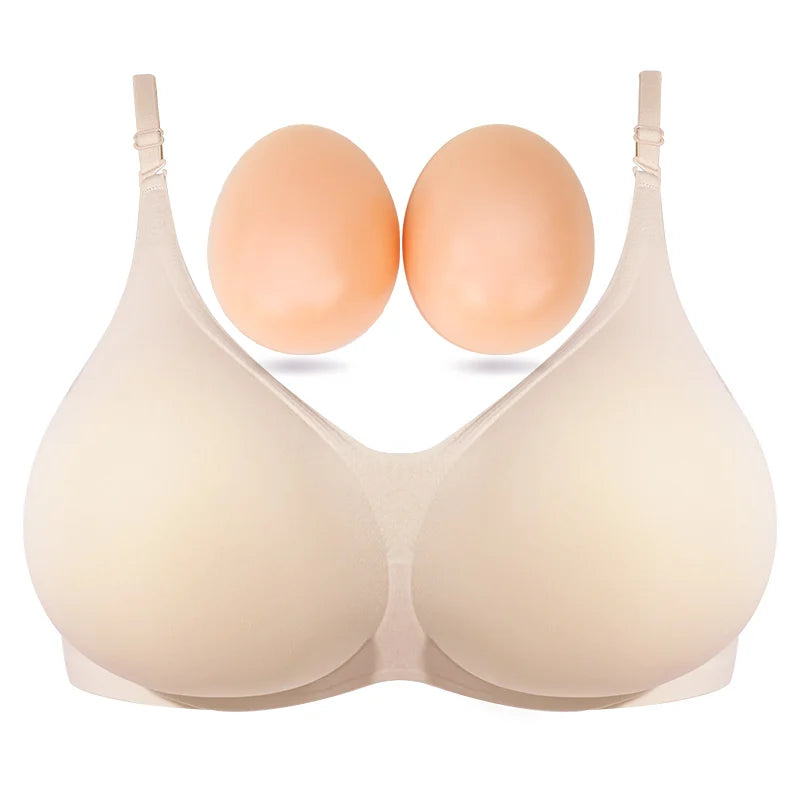 LERVANLA Silicone Breasts Pads Forms Pads Chest Women's Fake Boobs Enhancement Magnify Underwear 2-in-1Breast Becomes Big