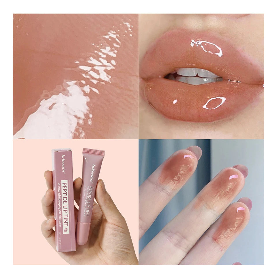 10ml Peptide Lip Mask Gel Moisturizing Lip Treatment Soften Dry Flaky Lips Lipstick Base Primer Nourishing Lip Cream Daily Lip Care Cosmetic For Women Girls