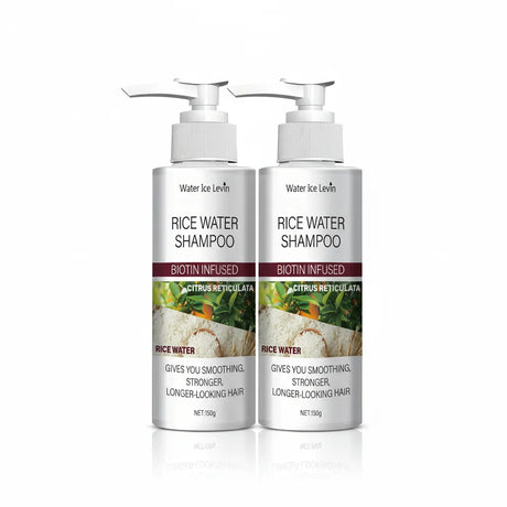 Rice Water Shampoo with Biotin & Keratin - Smoothing & Strengthening, Citrus Freshness, Winter Hair Therapy, Long-Looking Hair