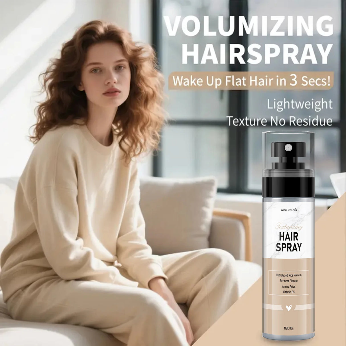Texture Styling Hair Spray - Contains Rice Proteins, Moisturizing and Repairing Care, Amino Acids, Vitamin B5, Winter Hair Care