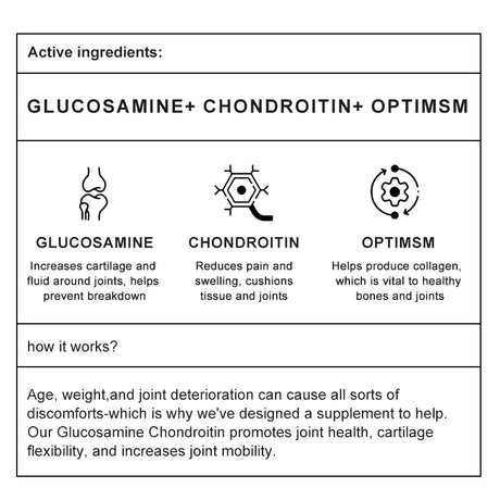 Alxfresh Chondroitin Glucosamine Capsules Turmeric Tablet for Knee, Joint Health, Bone Quickly Nutrition Supplement