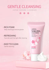 Laikou Sakura Facial Cleanser Deep Cleansing Pores Oil Control Moisturizing Brightening Face Wash Gentle For All Skin Types 50g