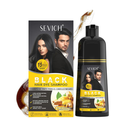 3 In 1 Herbal Healthy Hair Dyeing 500ml Black Hair Dye Shampoo For Men Women Plant Instant Color Shampoo Ginger Black Hair Dye
