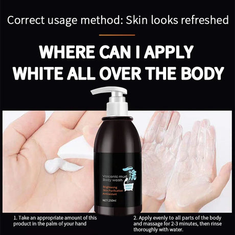 250ml Volcanic Mud Skin Care Body Wash Brightening Skin Tone Deep Cleansing Body Wash