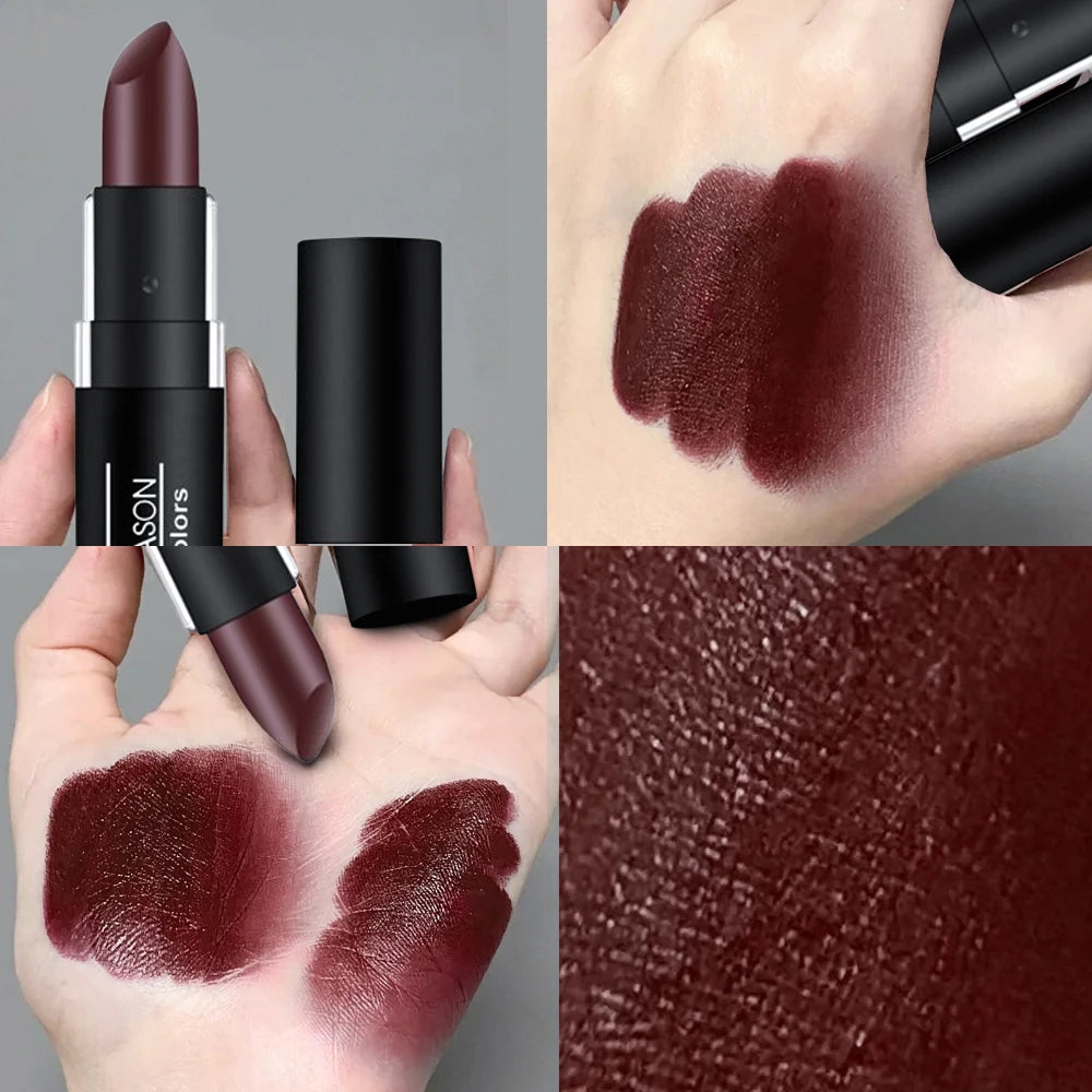 TEAYASON 12 Color Waterproof Lasting Sexy Red Lipstick Matte Lipstick Cosmetics Lip Gloss Waterproof Long-lasting