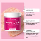 Bikini Area Exfoliator with 10% AHA+BHA & Turmeric For Bikini Underarm Area,Skin Moisturizing, Smoothing Exfoliating Body Scrub
