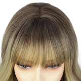 Synthetic wig high temperature fiber long curly hair with bangs soft hair wigs for women