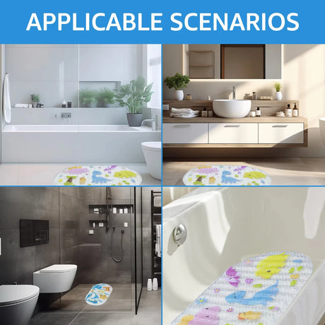 1pc Cartoon Non-slip Bath Mat with Suction Cups 38x69cm Shower Mats for Bathroom Kid's Bathtub Carpet Bath Mat Bathroom Rug