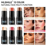 MLSMILE Highlight Contour 3-pack For 3D Makeup Brightening Skin Tone Face Blush Stick 3 Pcs Set 2025 New
