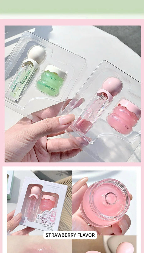 LEE INTO lip balm lip kit moisturizing water light jelly day and night thick lip balm