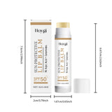 Sun Protective Lip Balm SPF50+ Hydrating Lip Sunblock Fade Lip Lines Nourishing Moisturizing Brighten with Kojic Acid Ceramide