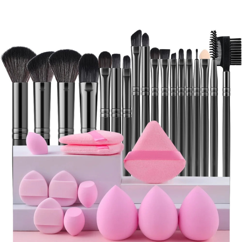 18PCS Women's Makeup Brushes Set - Eye Shadow Foundation Blush Cosmetic Brushes Soft Make up Tools with Storage Bag