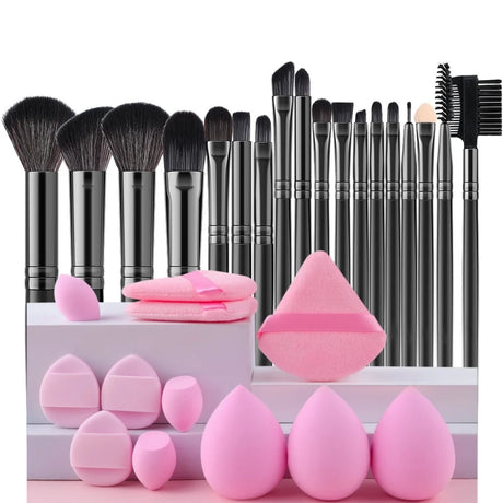 18PCS Women's Makeup Brushes Set - Eye Shadow Foundation Blush Cosmetic Brushes Soft Make up Tools with Storage Bag