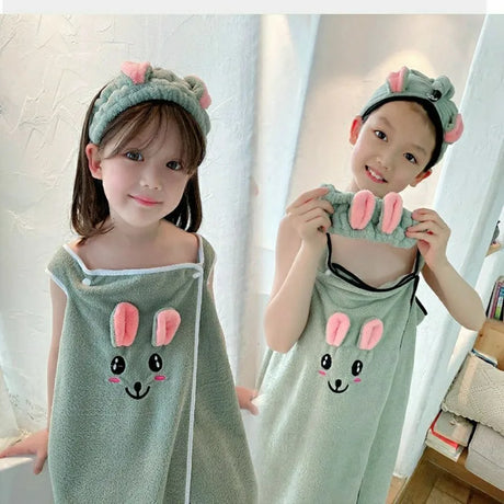 Children's bath towel, bathrobe, Wrap shower skirt Super soft children's absorbent beach towel suitable for 3-1 4year old girls
