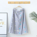 Wearable Cotton Bath Towel for Men and Women, Bath Skirt Wrap with Button, Shower Sauna, Spa Body Robe, Beach Towel, 140x70cm
