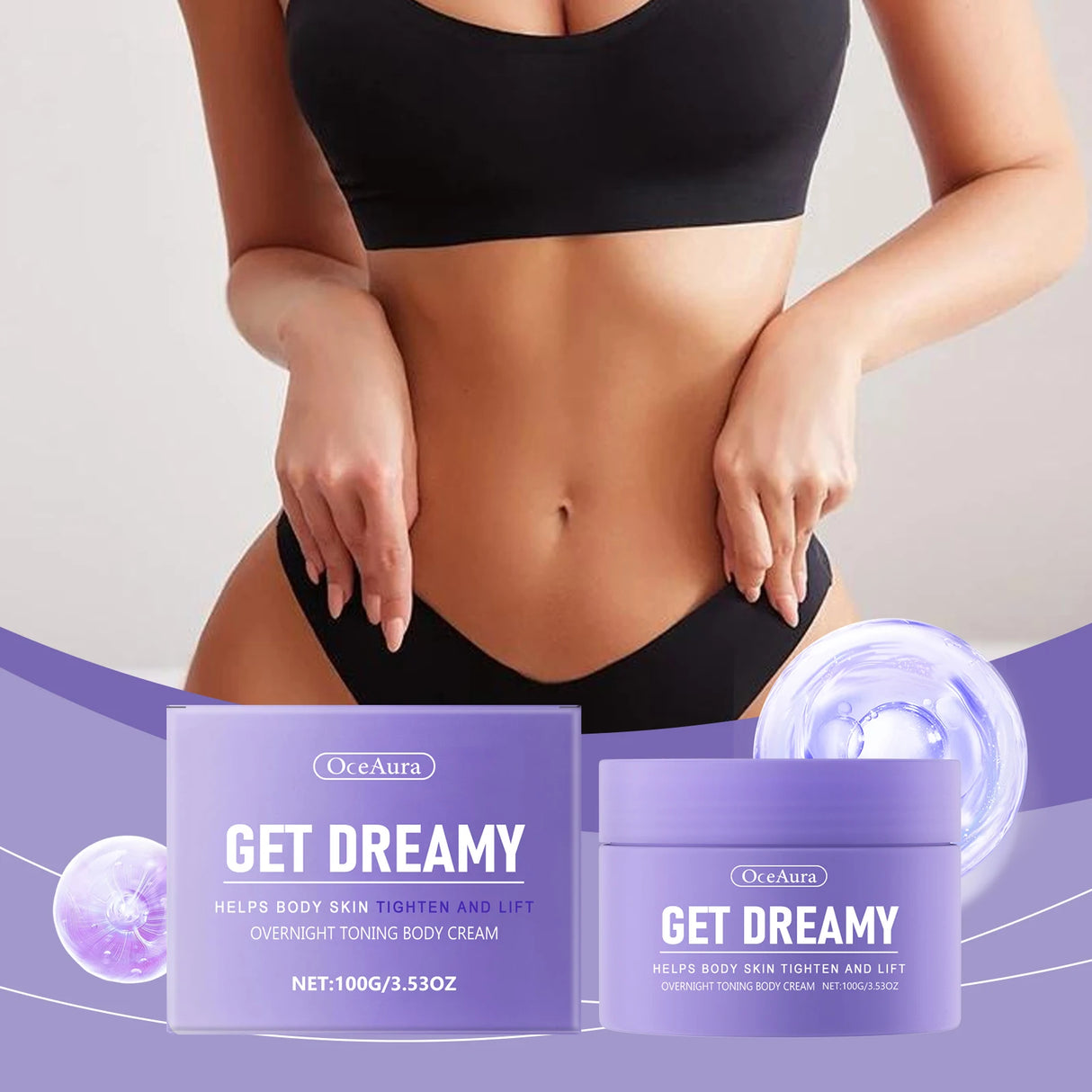 Shaping Cream Improve Sagging Skin Lifting Firming Deep Moisturizing Waist Buttock Thigh Tightening Overnight Toning Body Cream