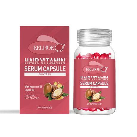 EELHOE Vitamin E in Oil for Hair Loss Prevention Strengthening Hair Roots Moroccan Argan Oil Smooth Regrowth Hair Oil Capsules