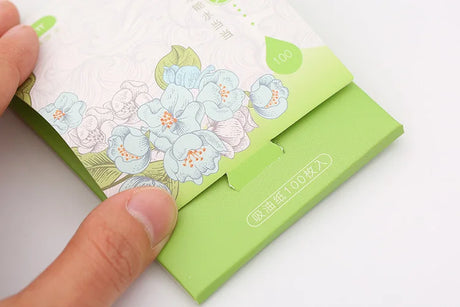 100Pcs Face Oil Blotting Paper Protable Face Wipes Facial Cleanser Oil Control Oil-absorbing Sheets Blotting Tissue Makeup Tools