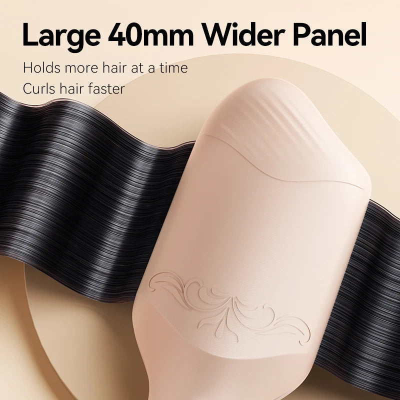 40mm Deep Wave Hair Crimper with Negative Ion - Adjustable Temperature Curling Iron for Long Lasting Wavy Hair, Anti-Frizz