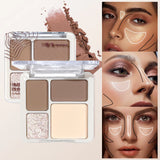 The four-color highlighter contour palette is matte and long-lasting, brightening three-dimensional contours