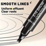 Four-Pronged Eyebrow Pencil, Four-End, Long-Lasting, Non-Smudged, Water-Resistant, Anti-Smudged Eyebrow Pencil