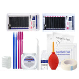 False Eyelash Extension Kit Set for Beginner Lash Brush Tweezers Glue Ring Eye Pad Eyelash Extension Supplies Lash Accessories