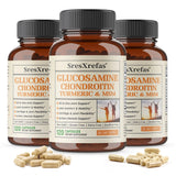 Glucosamine Chondroitin MSM Turmeric Capsules, Supports Hips, Knees, Joint, Bone, Cartilage Health & Mobility, Flexibility