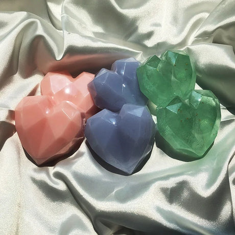 1/3/5pcs mix Diamond Heart Handmade Soap Wedding Gift Set Facial Soap with Chamomile Fragrance Essential Oil Soap