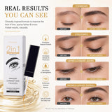 2 In 1 Eyelash Eyebrow Growth Serum Fast Lash & Brow Enhancer Fuller Looking Brows Longer Lashes Daily Care Formula Lash Booster