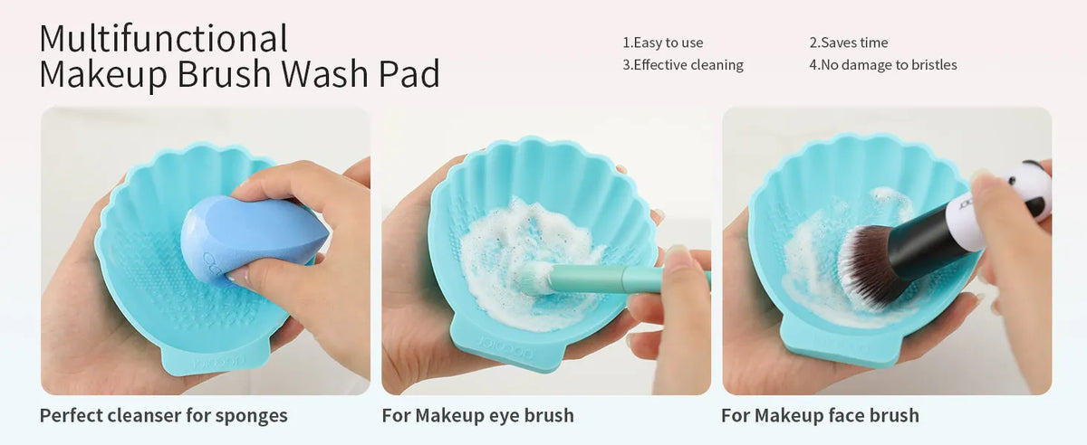 Docolor SHELL Silicone Brush Cleaner Make Up Washing Brush Gel Cleaning Mat Foundation Makeup Brush Cleaner Pad Scrubbe Board