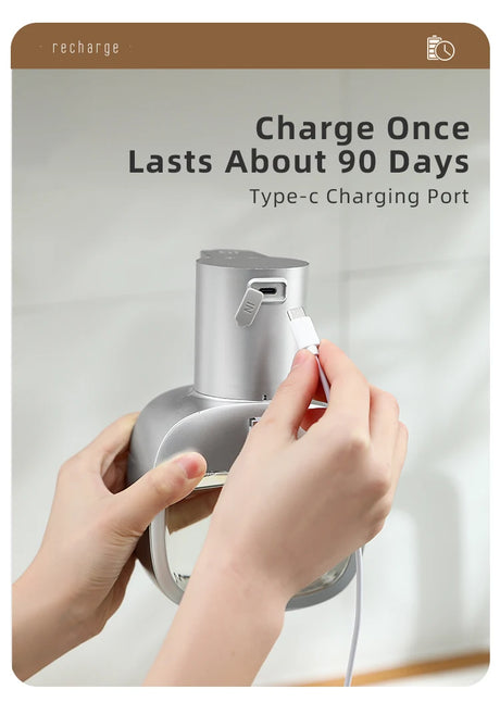 New Wall Mounted Automatic Soap Dispenser Foam Smart Hand Washing Machine 500ml Liquid Rechargeable Bathroom Induction Sensor