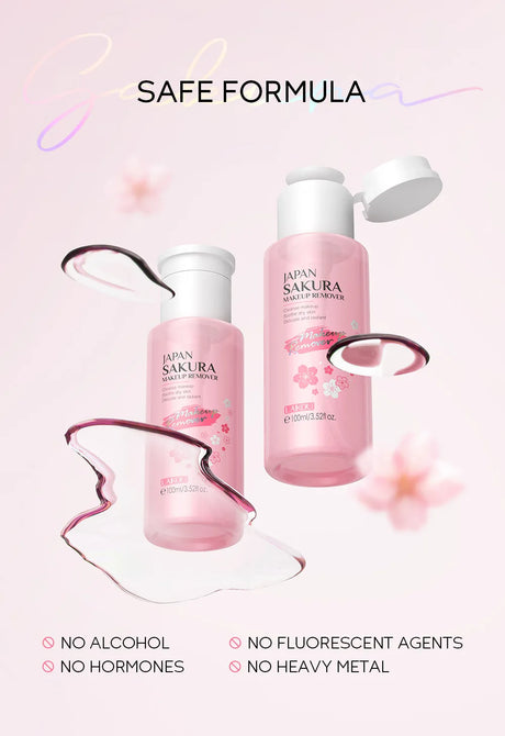 LAIKOU Portable Makeup Remover Lashes Cleansing Liquid Water Lip Eye Gentle Care Make-Up Travel Skin Remover Face Skincare 100ml