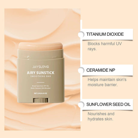 Face Cream Stick Moisturizing Facial Body Sunscreen Matte Sun Stick SPF 50+ UV Protective Cream Refreshing Hydrating Waterproof