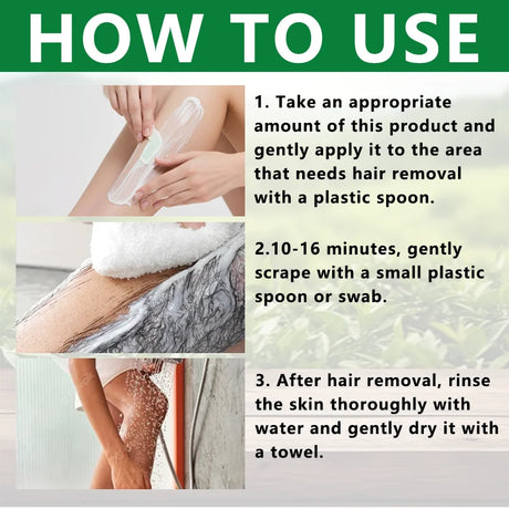 YUITIKUE Green Tea Unhairing Cream | Mild Hair Removal Formula | Delicate Smooth Skin & Pleasant Odor For All Skin Types 60g