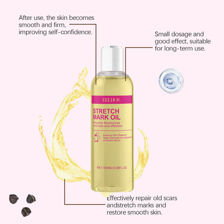 EELHOE Vitamin E Skin Care Oil Remove Pregnancy Stretch Marks Postpartum Care Elastic Skin Firming Collagen Body Care Oil 100ml