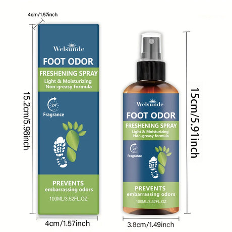 Instant Freshness Spray,FOOT ODOR CONTROL SPRAY, a Natural Plant-Based Formula, Quickly Deodorizes Lasts Long, Refreshing The Feet, Absorb a Large Amount of Sweat, Shoe And Foot Odor, Shoe Odor Remover, Feet Care Products, Sh