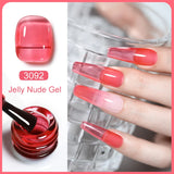 Clou Beaute Translucent Jelly Nude Pink Nail Gel Polish 15ml Vernis Semi Permanent Gel Colorful Varnish Nail Art Manicure Gel