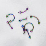 8PCS/Set Fashion Piercing Set Eyebrow Bar Lip Tongue Nose Pircing Stainless Steel Ear Studs Stainless Steel Mixed Body Jewelry