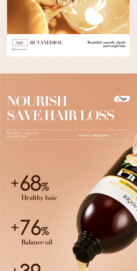 500ml Ginger Anti-Hair Loss Shampoo Long-lasting Fragrances Shampoo Deeply Moisturizing Smooth Set With Comb Gift