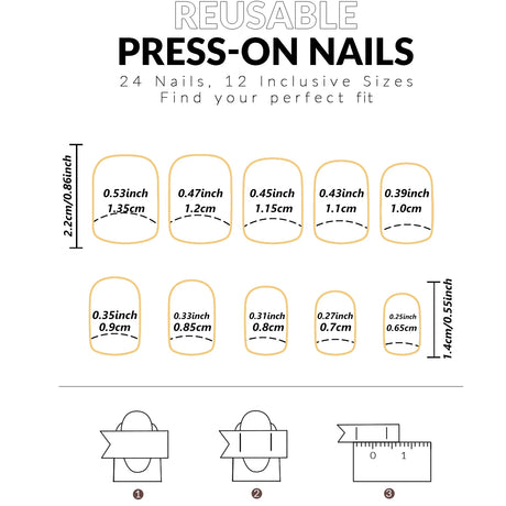 24pcs Upgrade Your Look With White Gradient Almond False Nails 1pc Nail File & 1Nail Glue Sticker Kit Nails