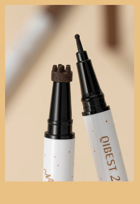 QIBEST Double-end Freckles Stamp Pen Makeup 2-IN-1 Freckle Seal Waterproof Face Concealer Contour Natural Brown Freckle Cosmetic