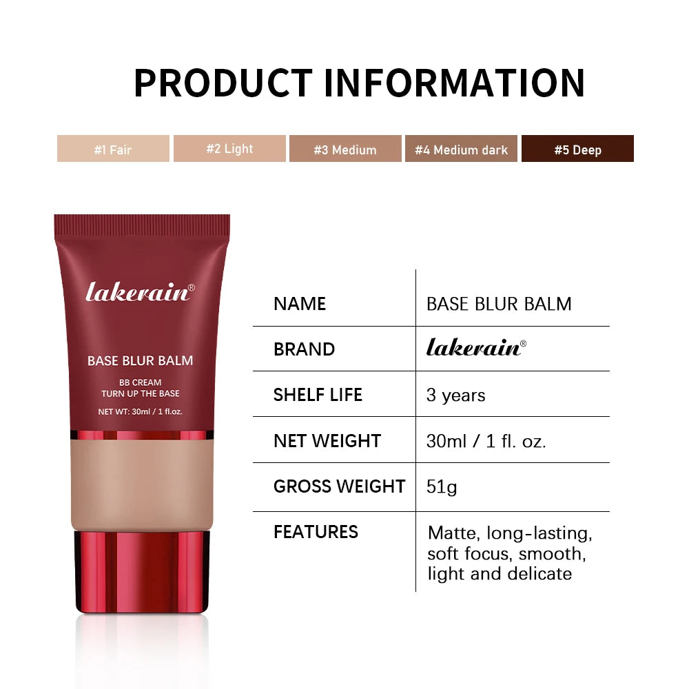 Matte Base Blur Balm Soft Light Focus Matte Cream Coverage Concealer Waterproof Long-lasting Natural Foundation Cosmetics Makeup