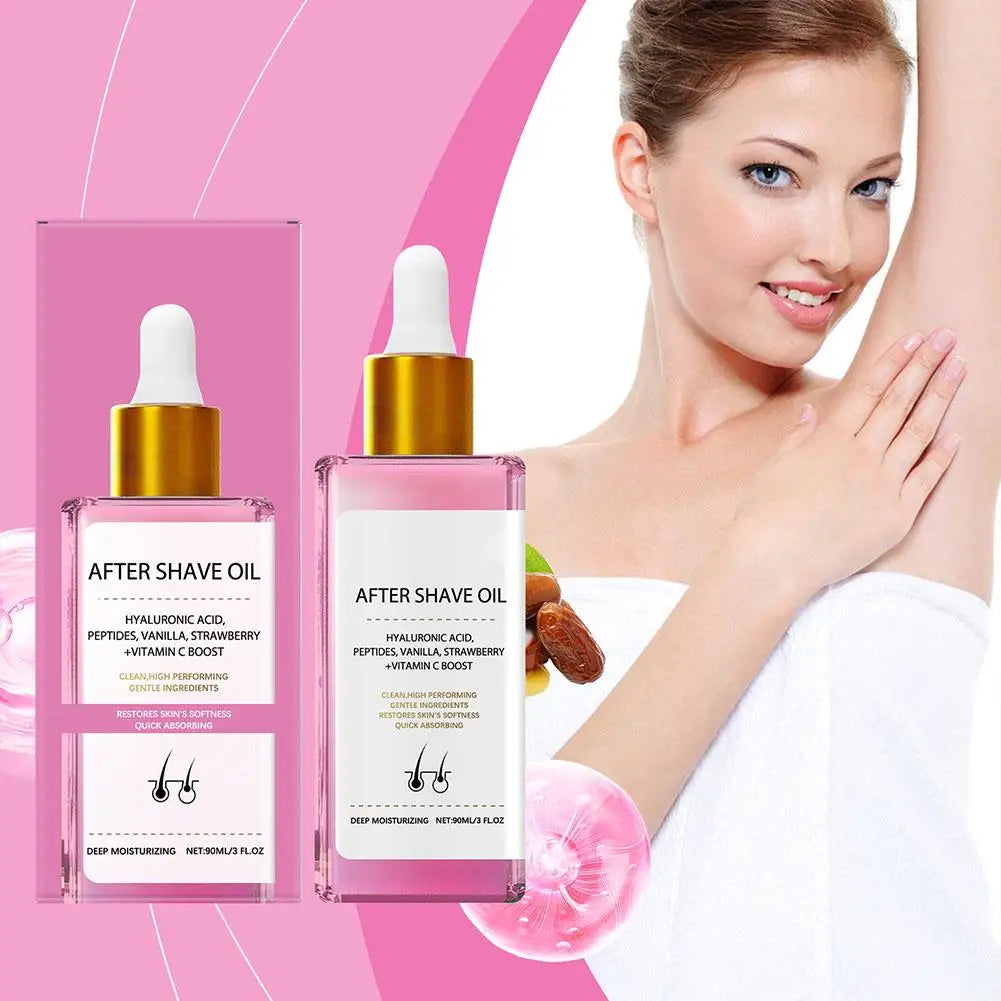 Hair Removal Care - 90ml Strawberry Hair Removal Aftercare Oil, 60g Hair Removal Cream, For Armpit Leg Arm Hair Growth Inhibitor