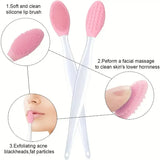 1PC/4PCS Beauty Skin Care Wash Face Silicone Brush Exfoliating Nose Clean Blackhead Removal Brushes Tools With Replacement Head